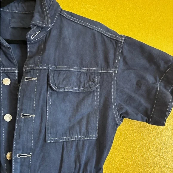 We The Free Blue Jumpsuit- Denim Hand dyed- boho, streetwear Size Small - Picture 5 of 14